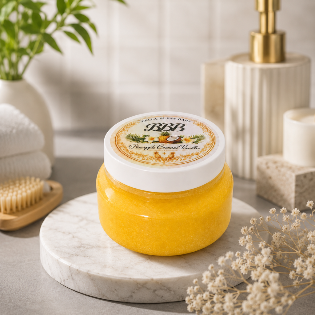 Bella Bless Bars Endless Summer Sugar Body Scrub 8 oz in hand