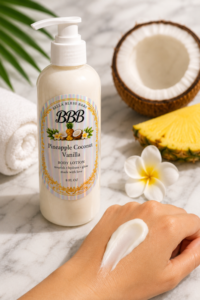 Endless Summer pineapple vanilla coconut body lotion bottle
